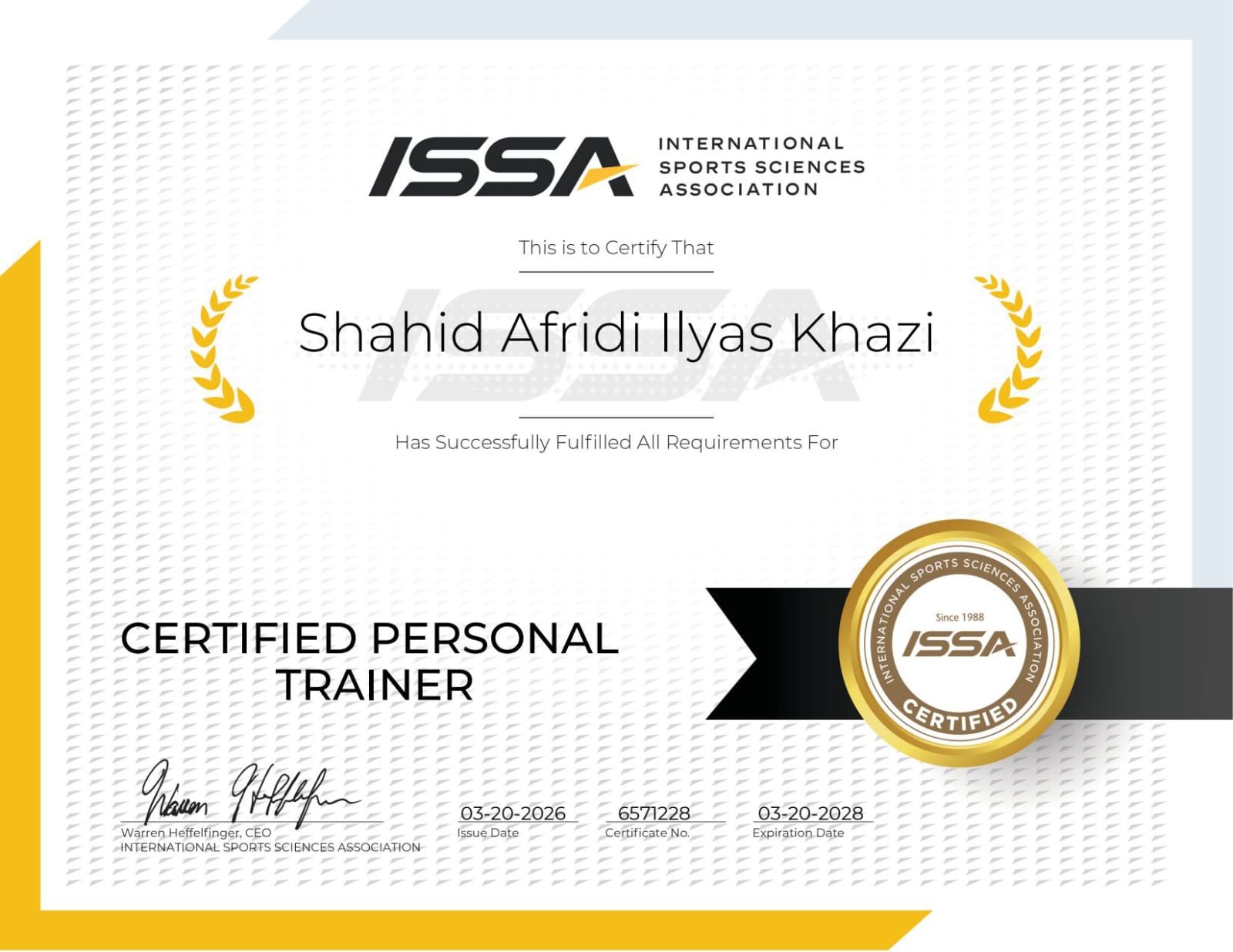 DPT Certificate