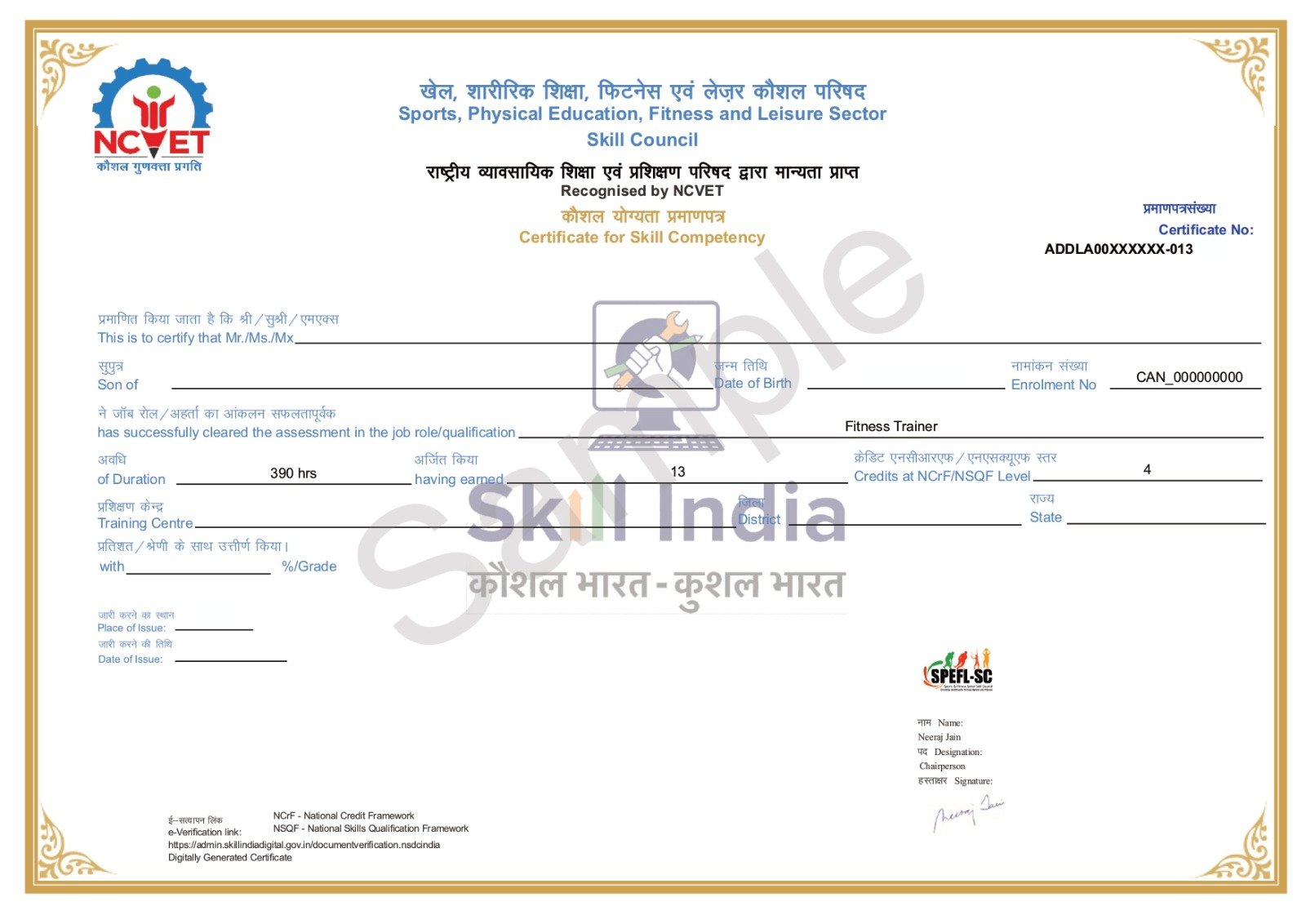 DPT Certificate