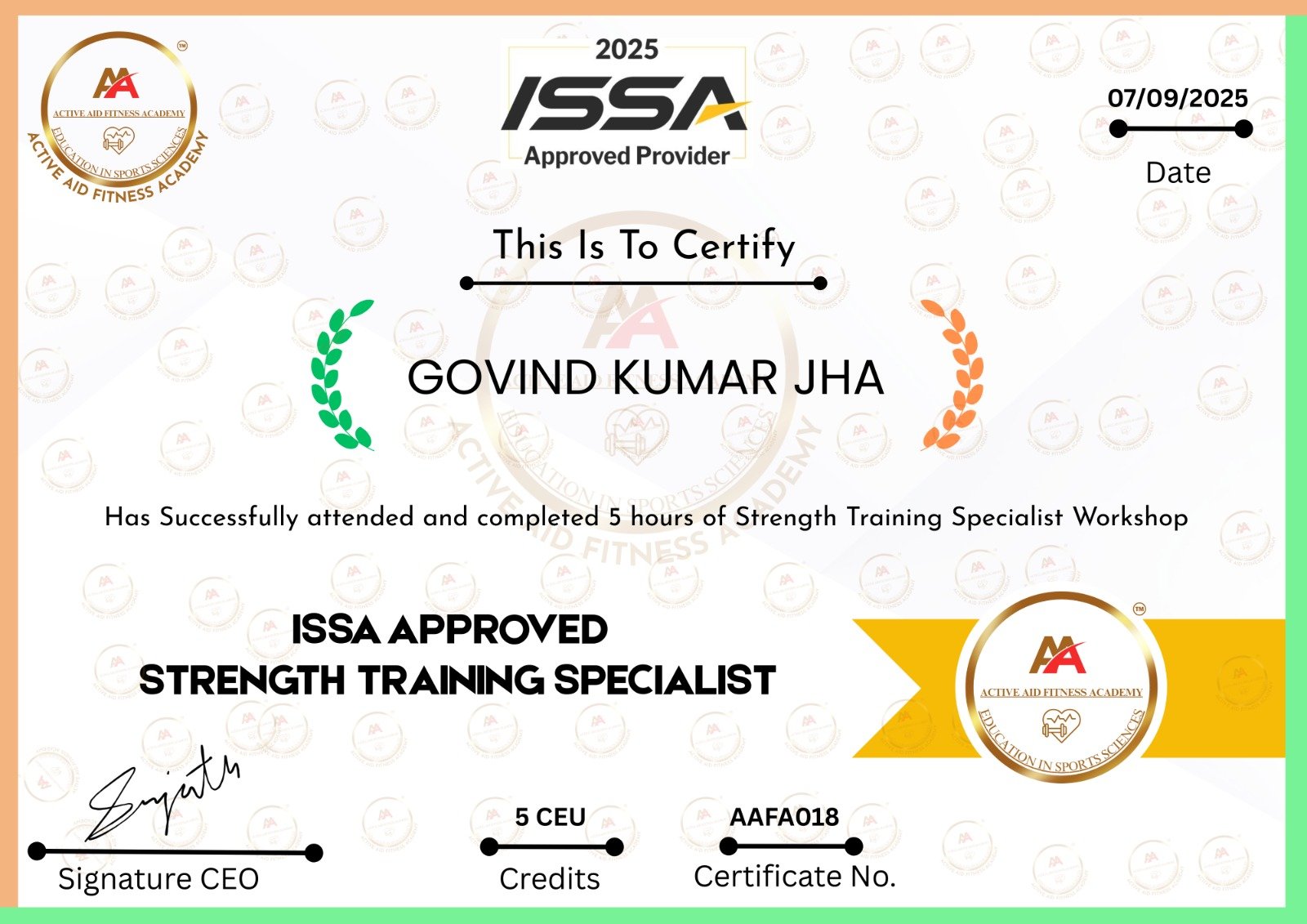 DPT Certificate